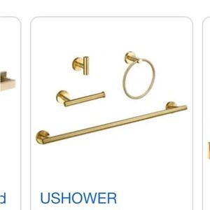 Ushower 4pc Brushed Gold Bathroom Hardware